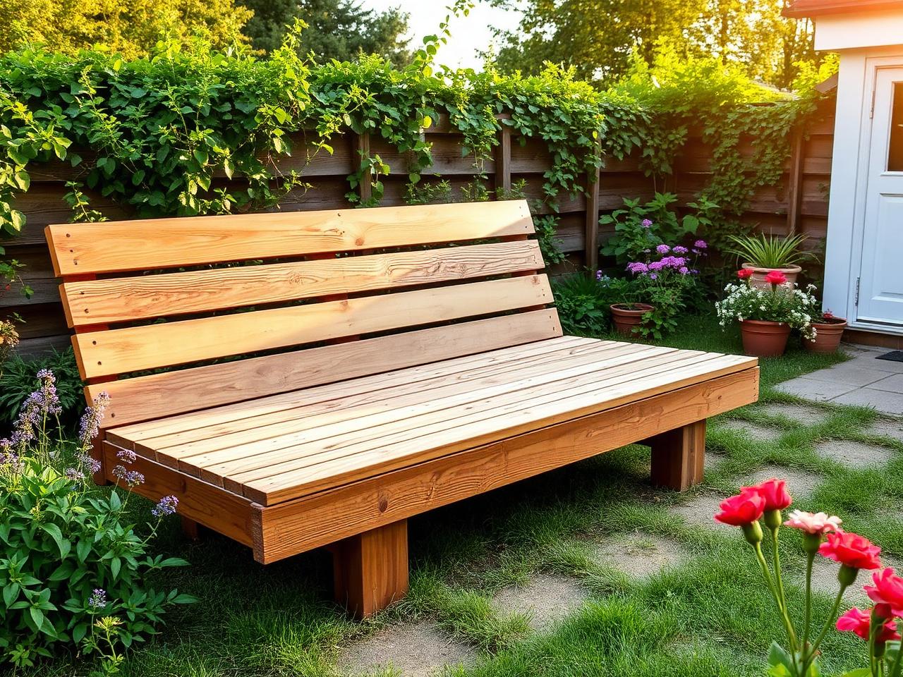 XXL Gartenliege aus reklamiertem Holz